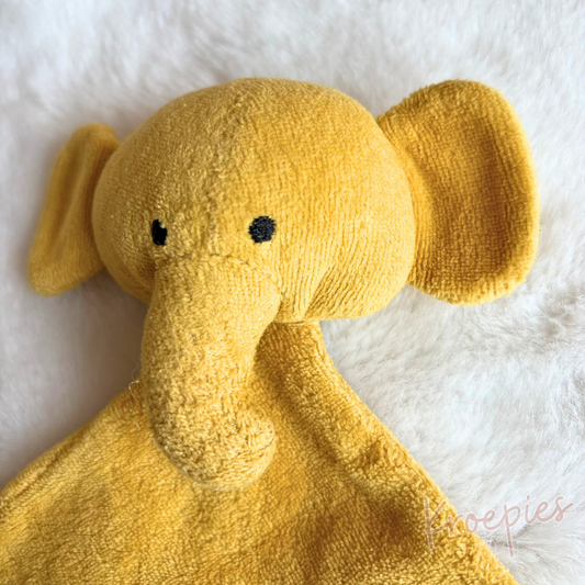 JOLLEIN knuffeldoekje speendoekje olifant | Mosterdgeel