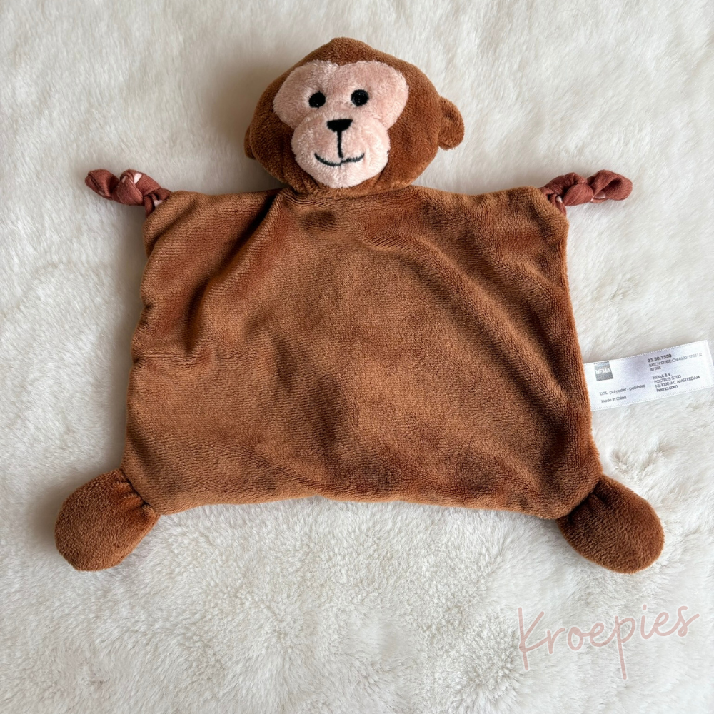 HEMA knuffeldoekje aap in bruin