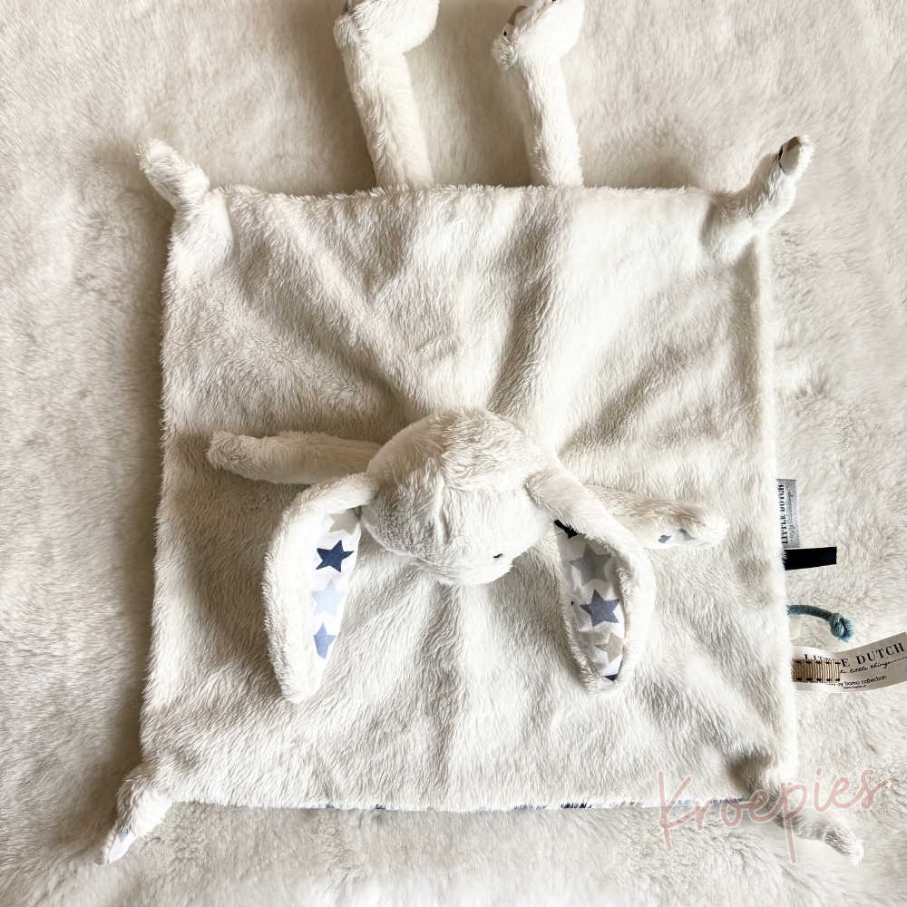 Little Dutch knuffeldoekje konijn blauw | Sterren pootjes