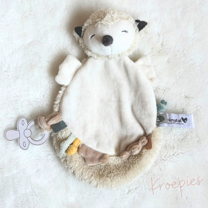 PRENATAL cuddle cloth pacifier cloth hedgehog | Round