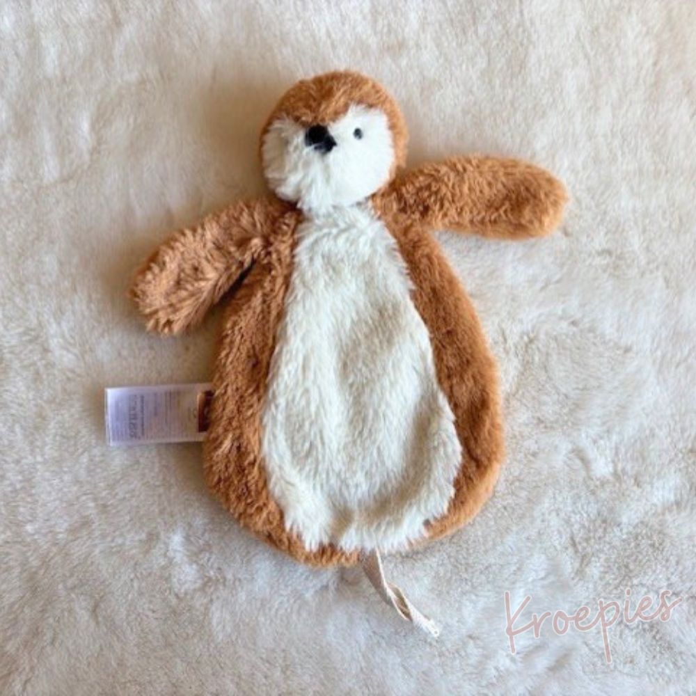 JOLLEIN knuffeldoekje speendoekje pinguïn | Caramel