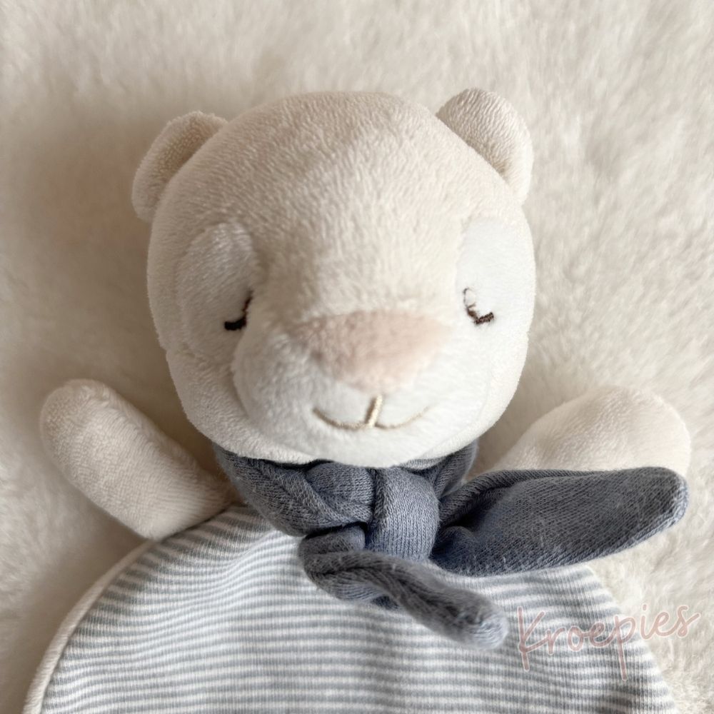 H&M knuffeldoekje beer blauw strikje | Gestreept